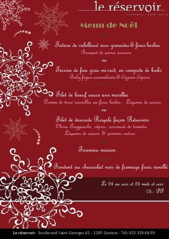 Menu de Noel