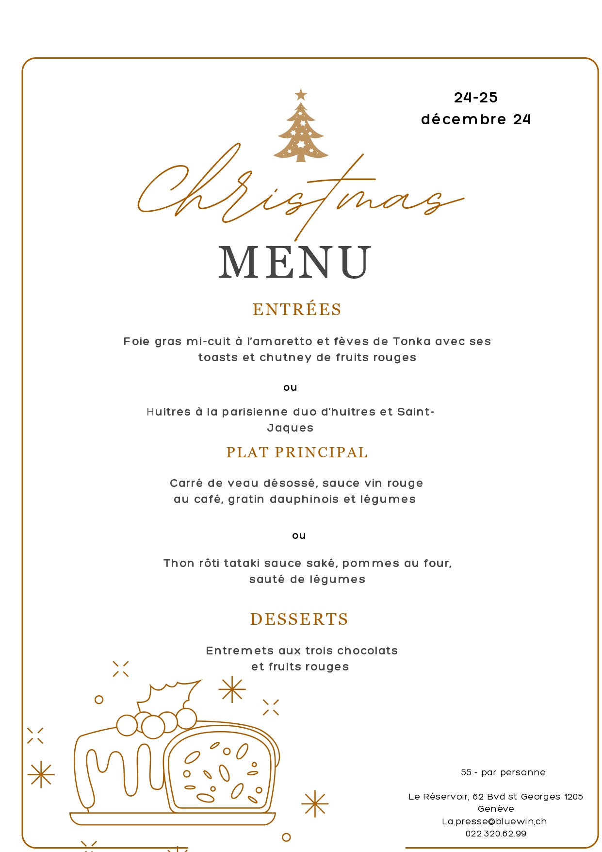 Menu de Noël 2024